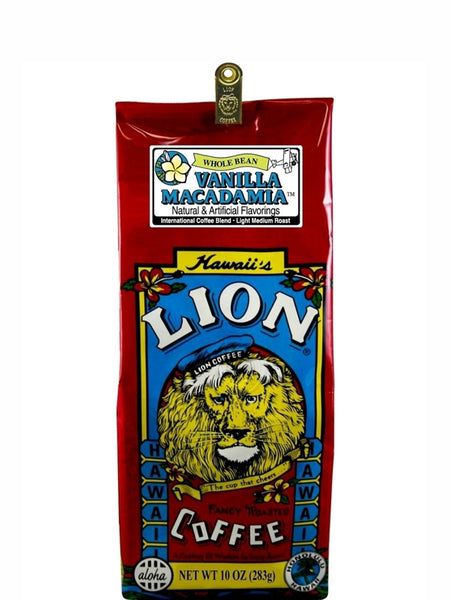 Lion Vanilla Macadamia Flavored Coffee (10 oz) - RudiGourmand