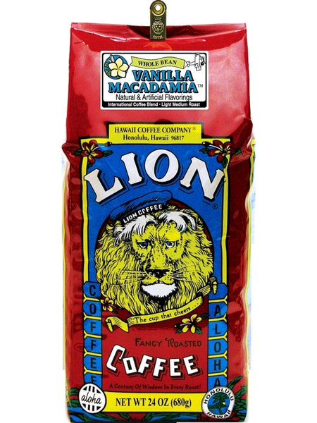 Lion Vanilla Macadamia Flavored Coffee (24 oz) - RudiGourmand