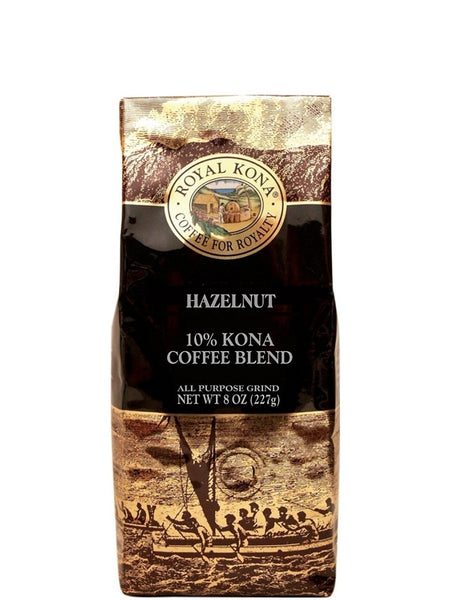 Royal Kona Hazelnut Flavored Coffee (8 oz) - RudiGourmand