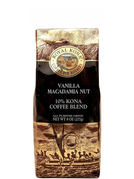 Royal Kona Vanilla Macadamia Coffee (8 oz) - RudiGourmand
