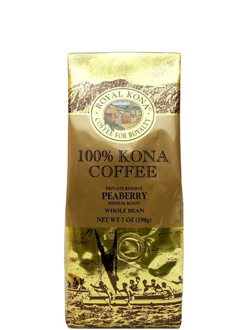 Royal Kona Peaberry Kona Whole Bean Coffee (7 oz) - RudiGourmand